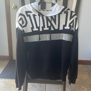 Small black,white, and grey hoodie from Pink